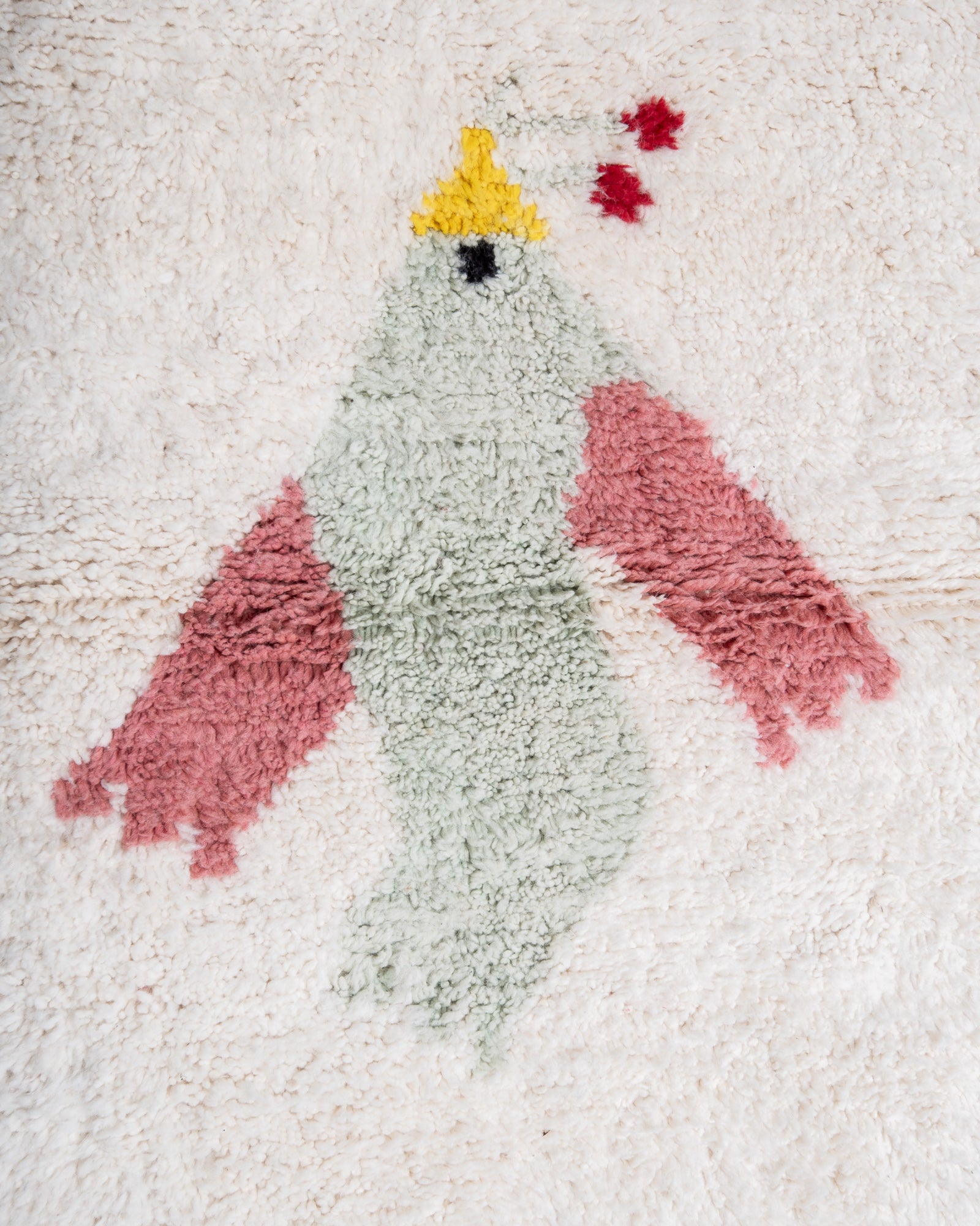 Modern, designer, handcrafted Berber rug from Morocco. Beniourain carpet with beautiful colours and patterns and fluffy wool texture.